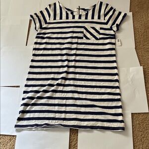Old Navy Navy and White Striped Tee Dress